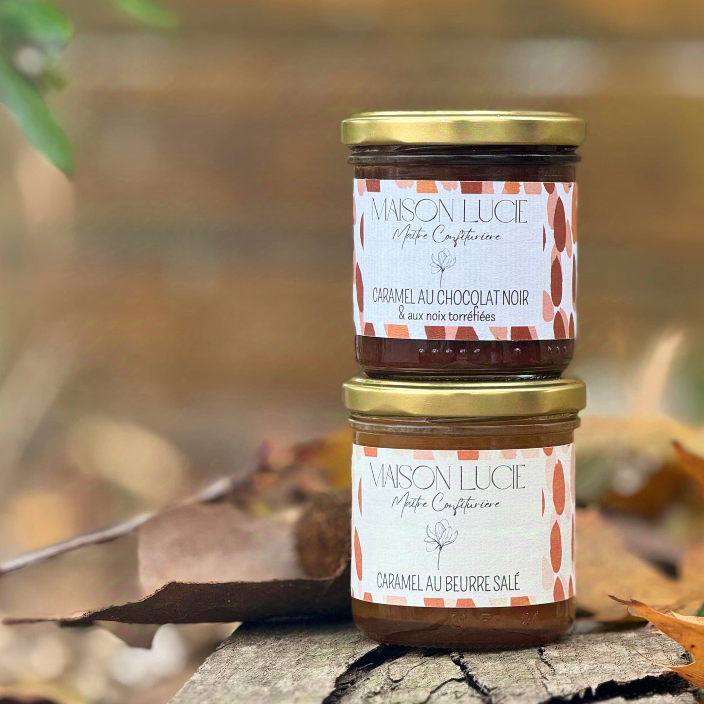 CARAMEL BEURRE SALÉ AU CHOCOLAT NOIR aux noix torréfiées