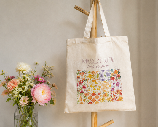 Tote bag fleuri en coton épais – Maison Lucie